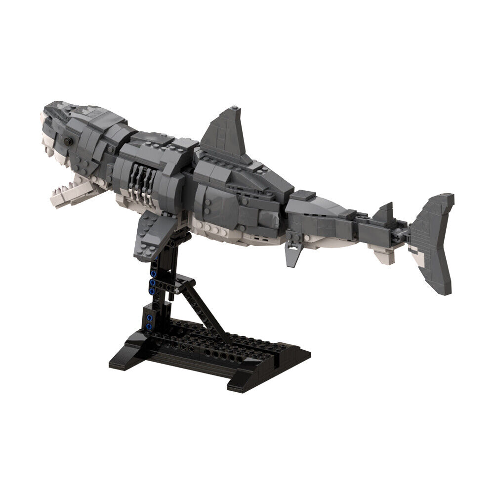 C9110 1:11 Scale White S-h-a-r-k with Detachable Stand 728 Parts | Brand New-ZITIANYOUBUILD