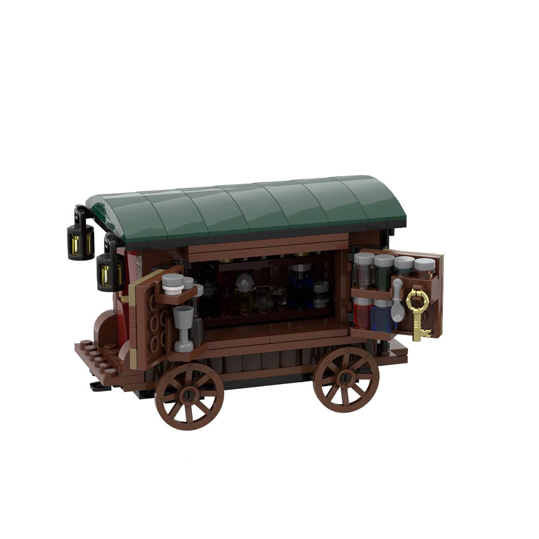 Custom MOC-78795 Medieval Potion Seller 221 Parts Kids Gift for Christmas-ZITIANYOUBUILD