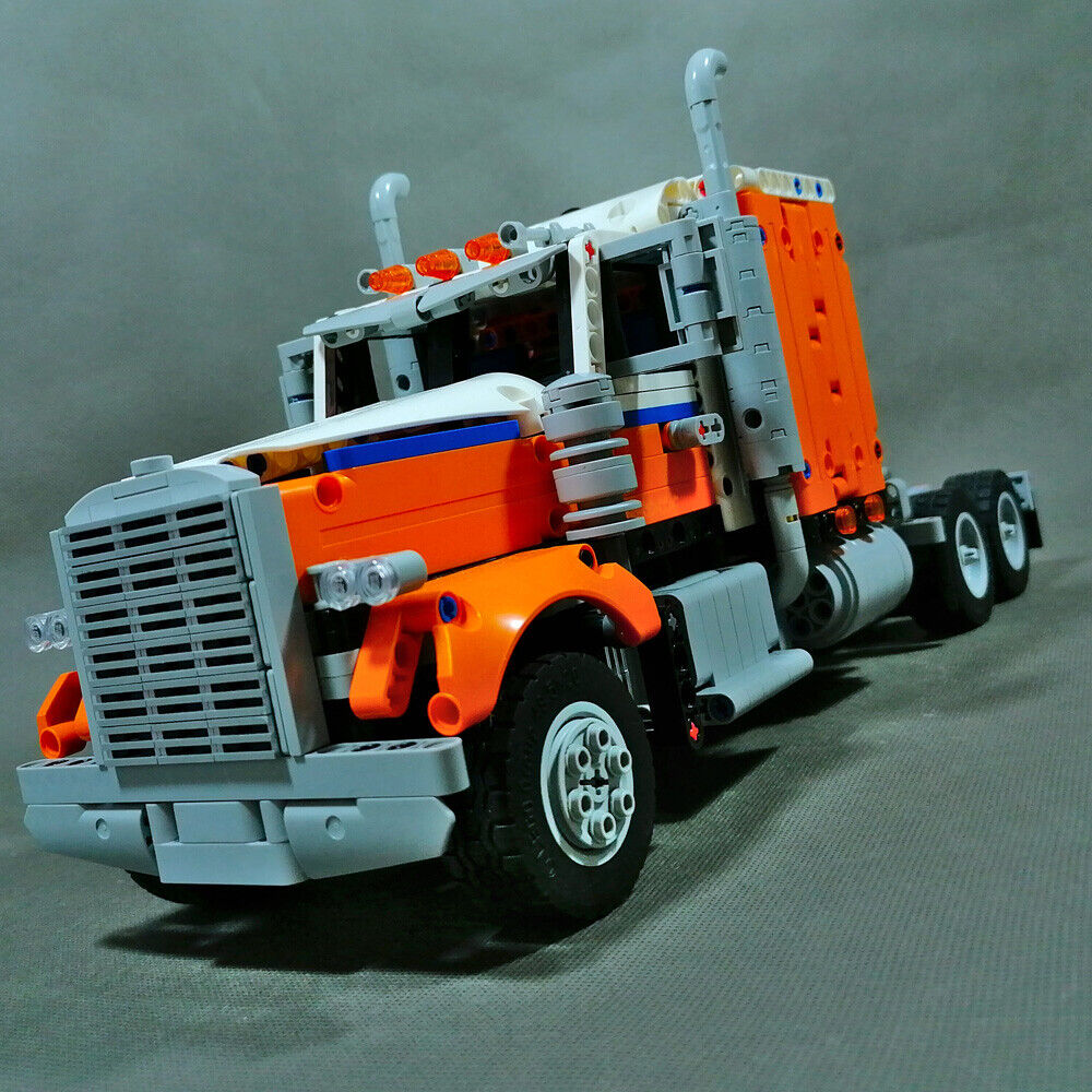 MOC-104591 Motorized Semi Truck with Motor Kit 1367 Parts from 42128 Alternative-ZITIANYOUBUILD