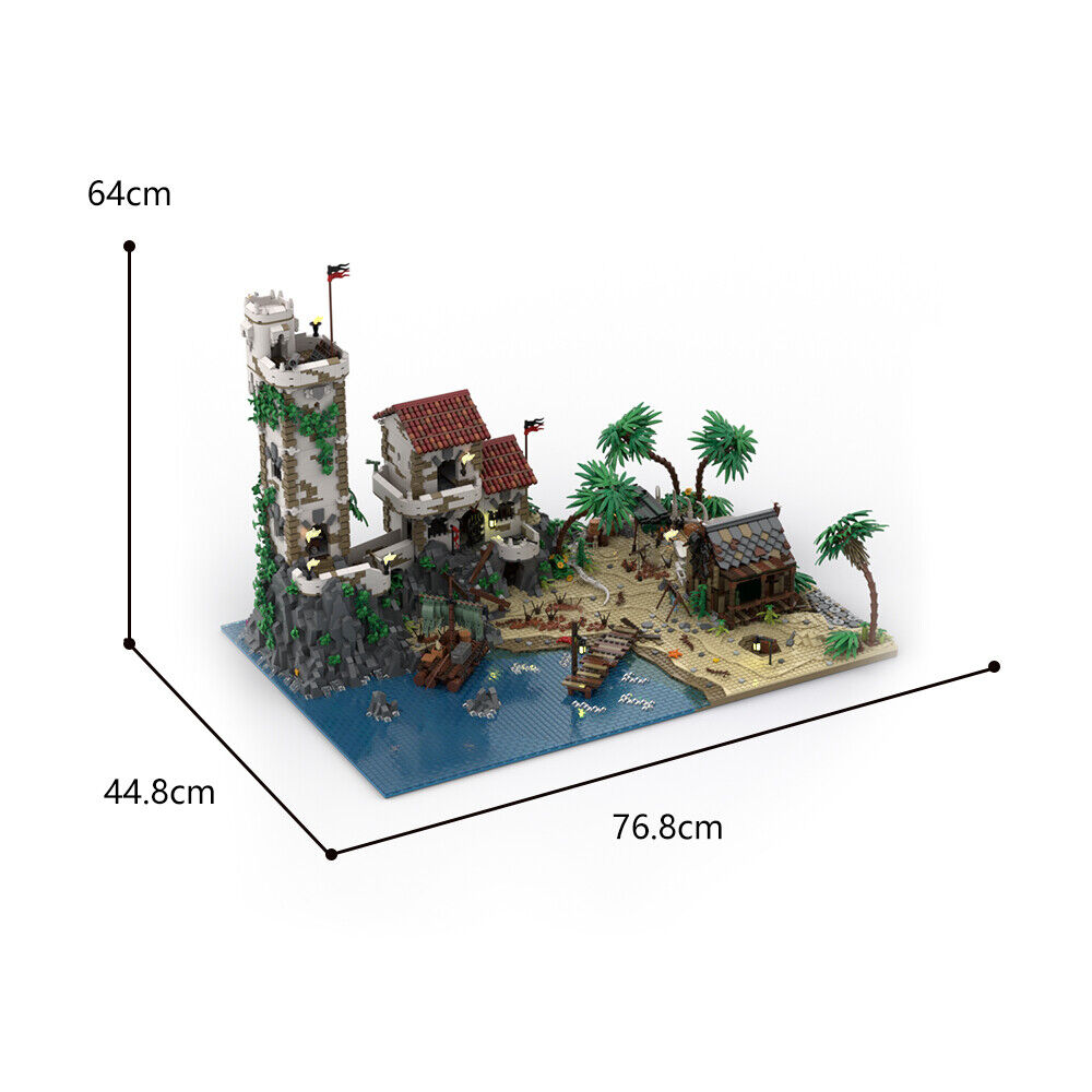 C9164 The Cursed Beach with Interior from Port Sauvage 8104 Parts Brand New-ZITIANYOUBUILD