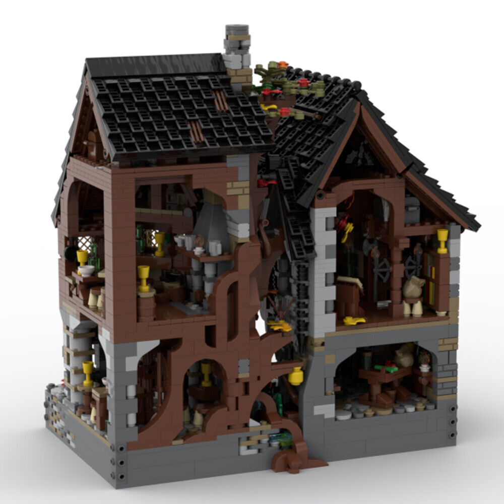 MOC-156159 Modular Building: Pub, House and Tree with Interior 4632 Parts-ZITIANYOUBUILD