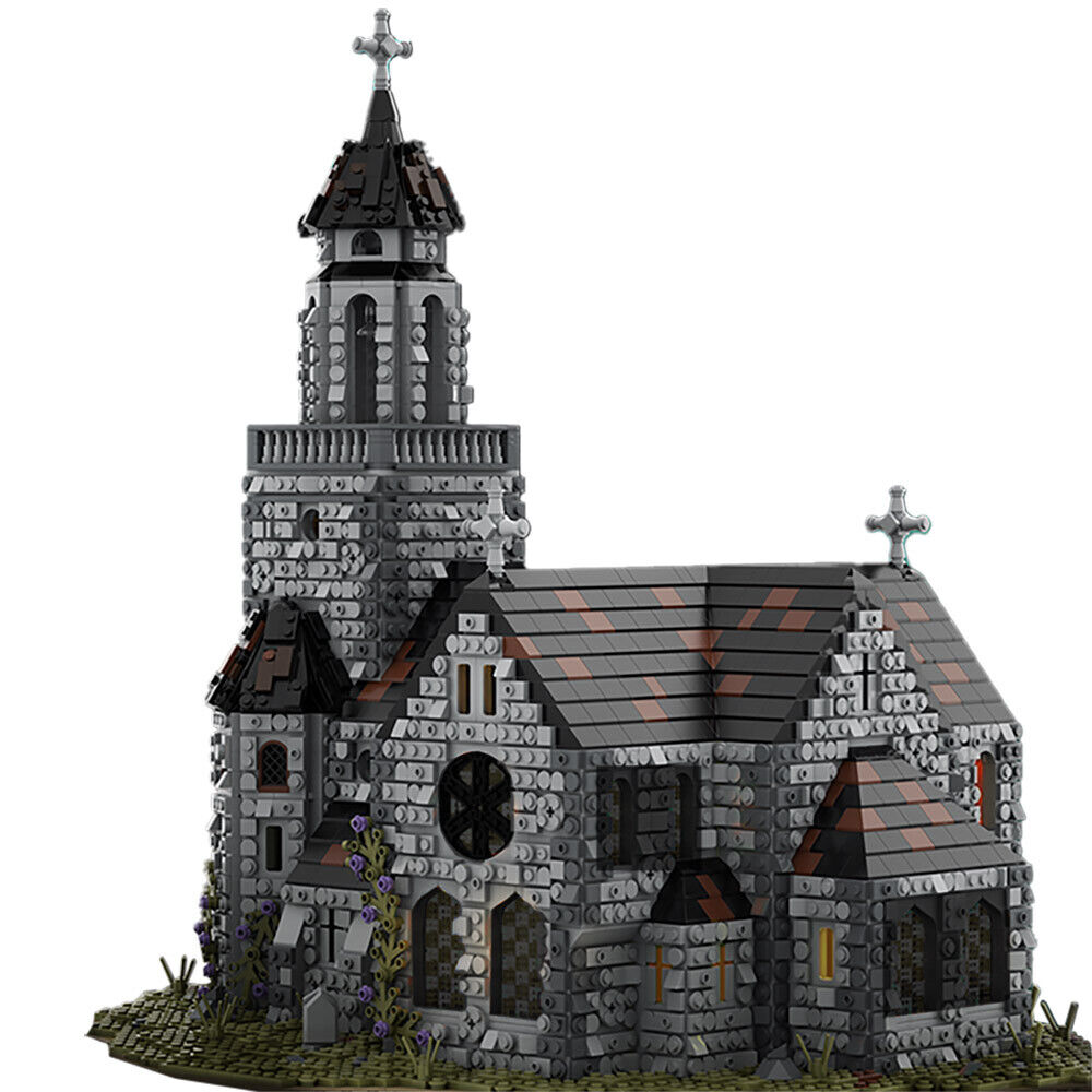 Custom MOC: C9254 Modular Medieval Cathedral with Interior 6561 Parts-ZITIANYOUBUILD