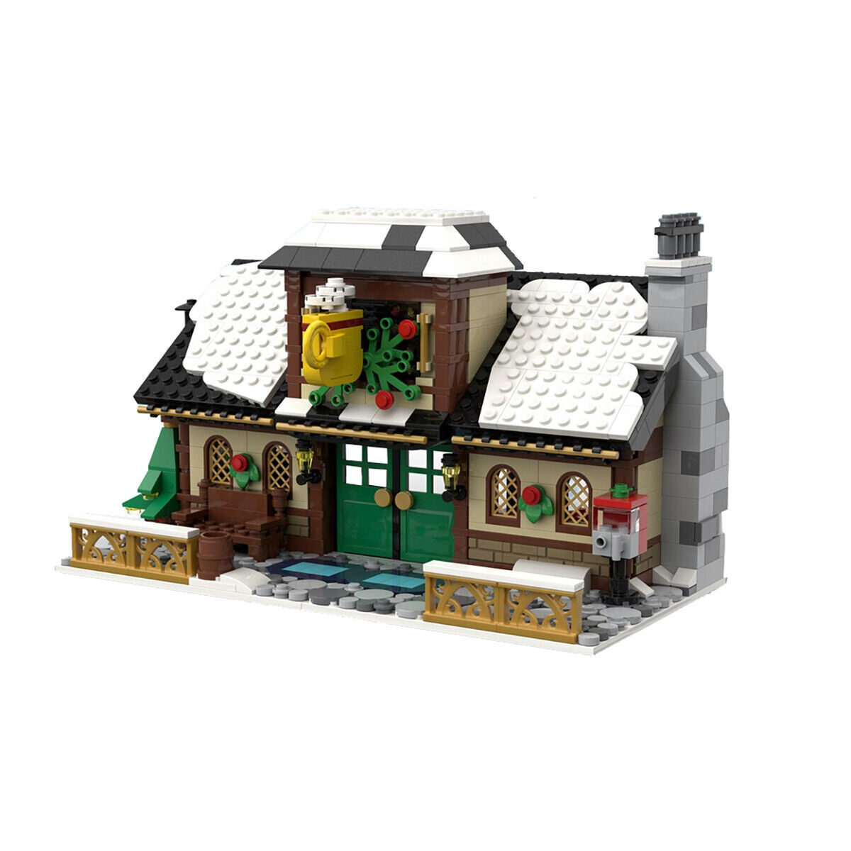 Custom MOC: C2686 Modular Winter Village Cafe 1002 Parts Complete Sets-ZITIANYOUBUILD