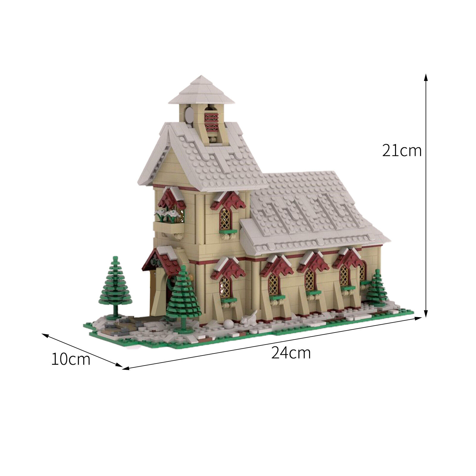 C5535 Winter Village Wedding Chapel Model Building Toys Set 1395 Parts-ZITIANYOUBUILD
