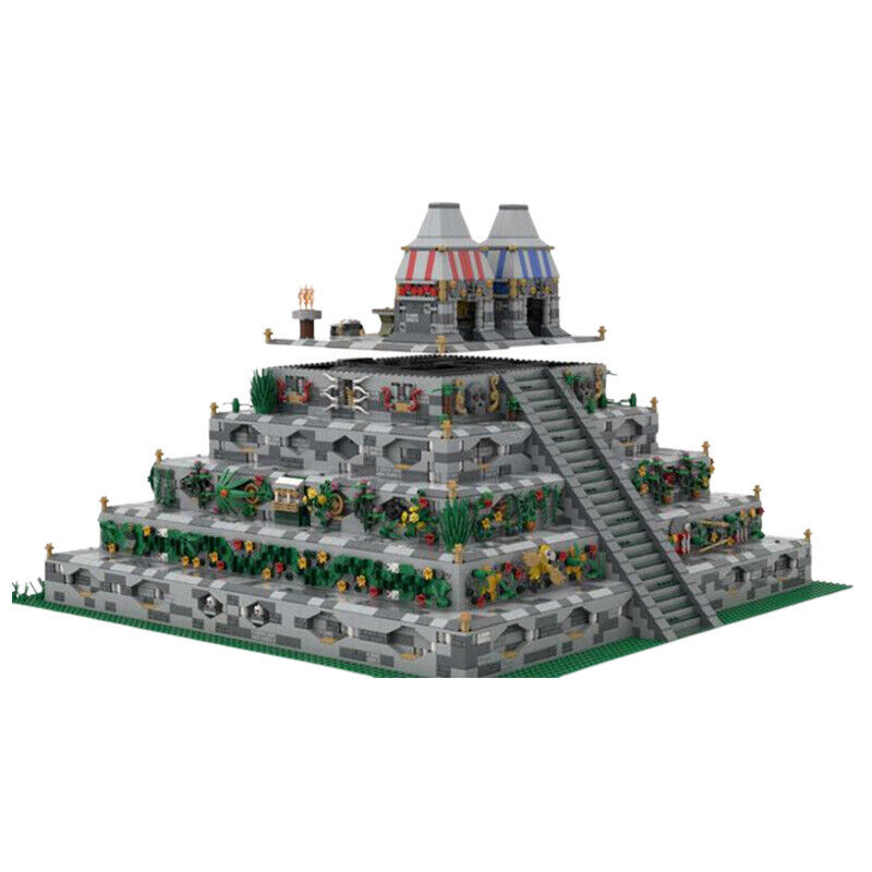 MOC-66047 Ancient Mesoamerican Architecture w/ Flat Tops & Stairs 8056 Parts-ZITIANYOUBUILD