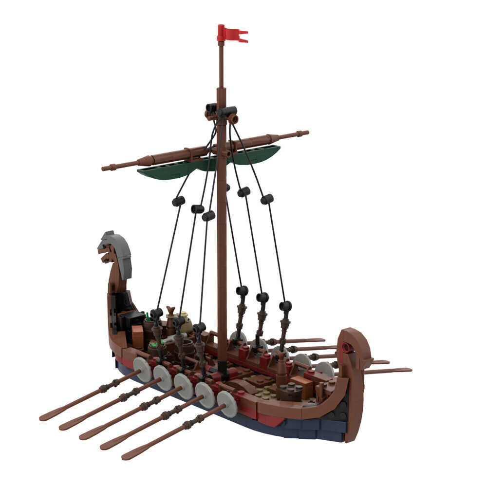 Custom MOC: C6129 A Long Boat Ship Model 463 Parts Gift for Christmas-ZITIANYOUBUILD