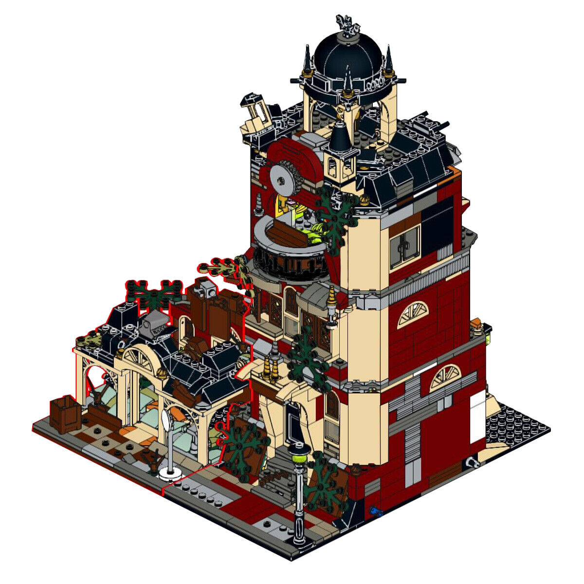 C4634 Modular Building: Haunted School Model Building Toys Set 1512 Parts-ZITIANYOUBUILD