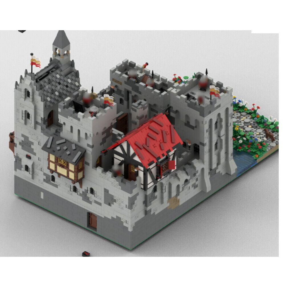MOC-45559 Medieval Castle with Chapel with Defense Towers 12321 Parts-ZITIANYOUBUILD