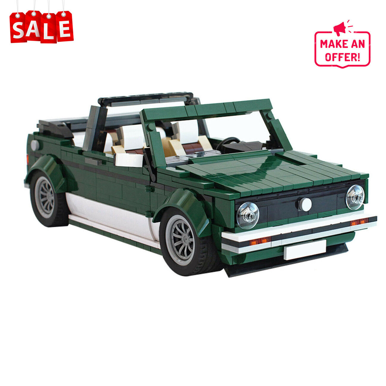 Custom MOC:MOC-26778Cars Model for 10242 Golf MK1 Cabriolet Car Kids Gift-ZITIANYOUBUILD