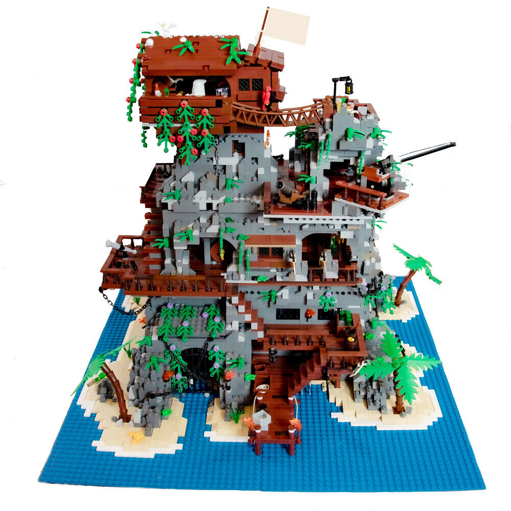MOC-99393 Pirate Fortress on Rocky Island Modular Building 6609 Parts Gift-ZITIANYOUBUILD