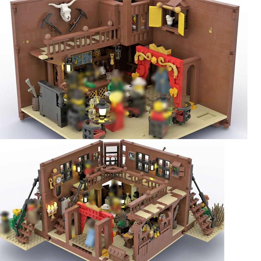 MOC-148787 Western Saloon Bar with Fully Interior 2300 Parts Building Toys Set-ZITIANYOUBUILD