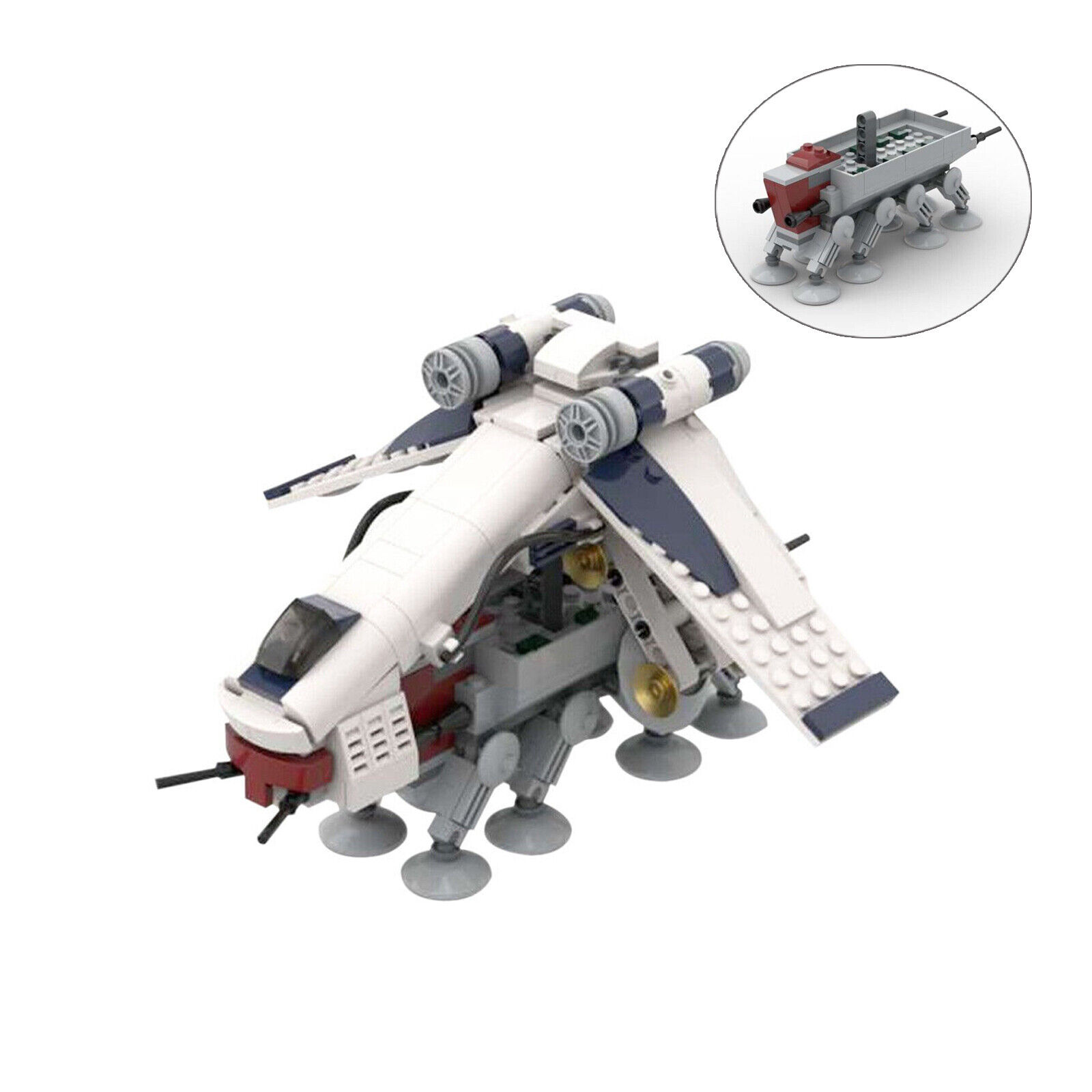 Custom MOC: C5653 Micro Republic Dropship with Movable Base 436 Parts-ZITIANYOUBUILD