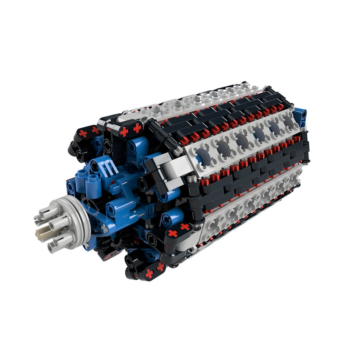 Custom MOC-164609 42 Cylinder Radial Engine - R-2160 Tornado (691PCS)
