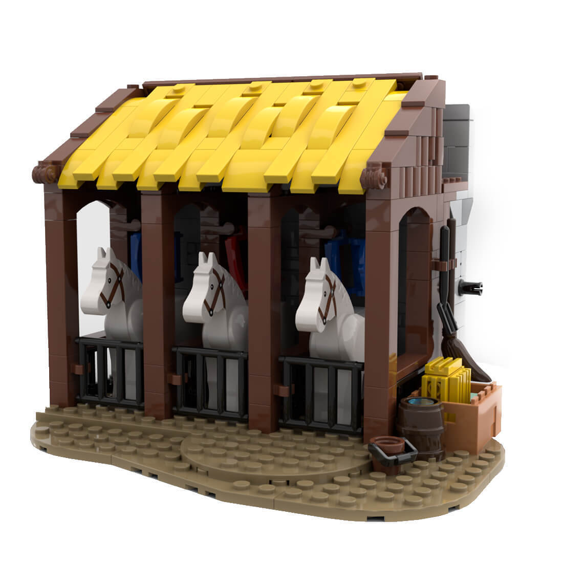 Custom MOC-78380 Medieval Modular Stables 289 Parts Kids Gift for Christmas-ZITIANYOUBUILD