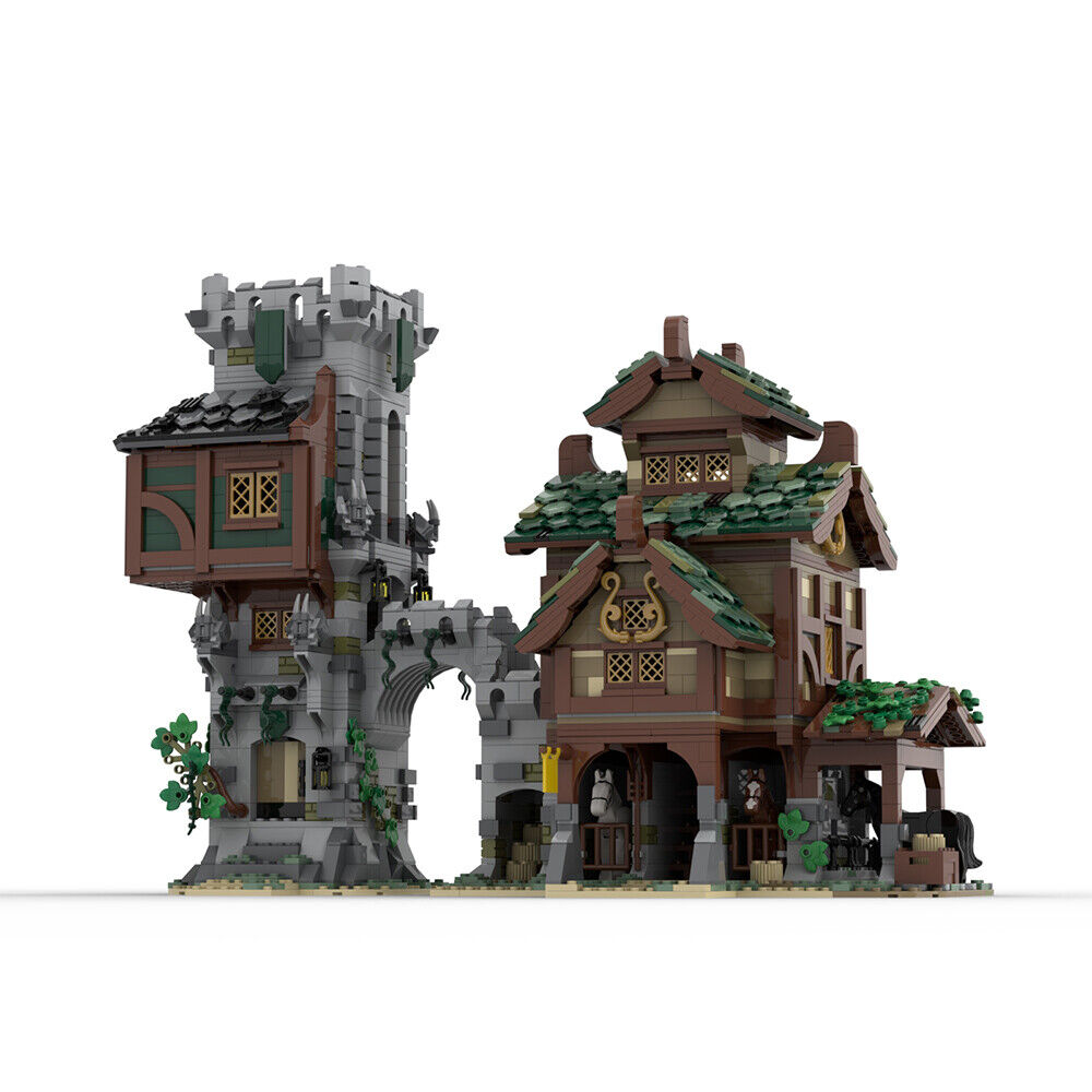 MOC-83831+MOC-80710 MEDIEVAL STABLE and MEDIEVAL GUARD TOWER 2888 Parts-ZITIANYOUBUILD