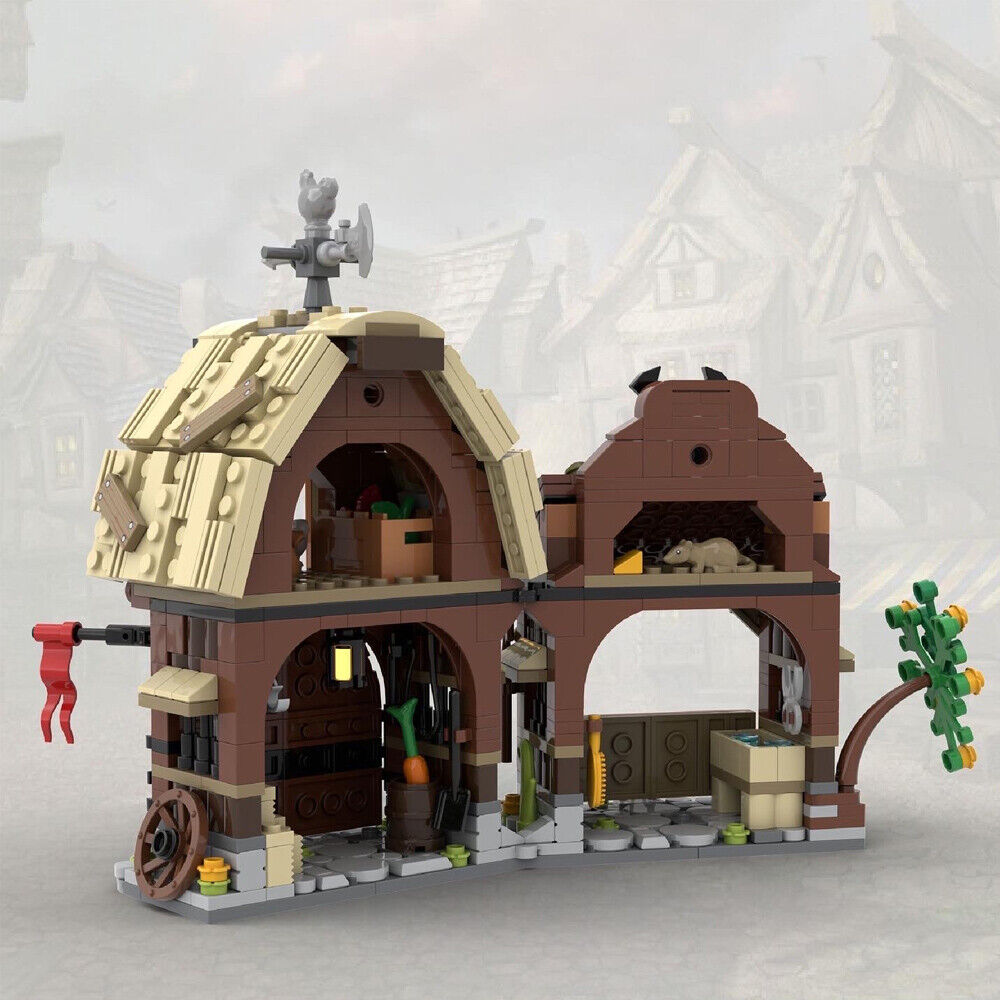 MOC-114761 Medieval Barn and Stable Model Building Toys Set for Castle 594 Parts-ZITIANYOUBUILD