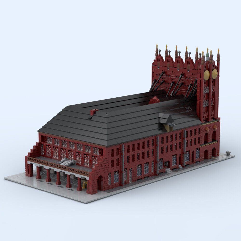 MOC-87184 Stralsund Town Hall Gothic architecture Famous Landmark 7491 Parts-ZITIANYOUBUILD