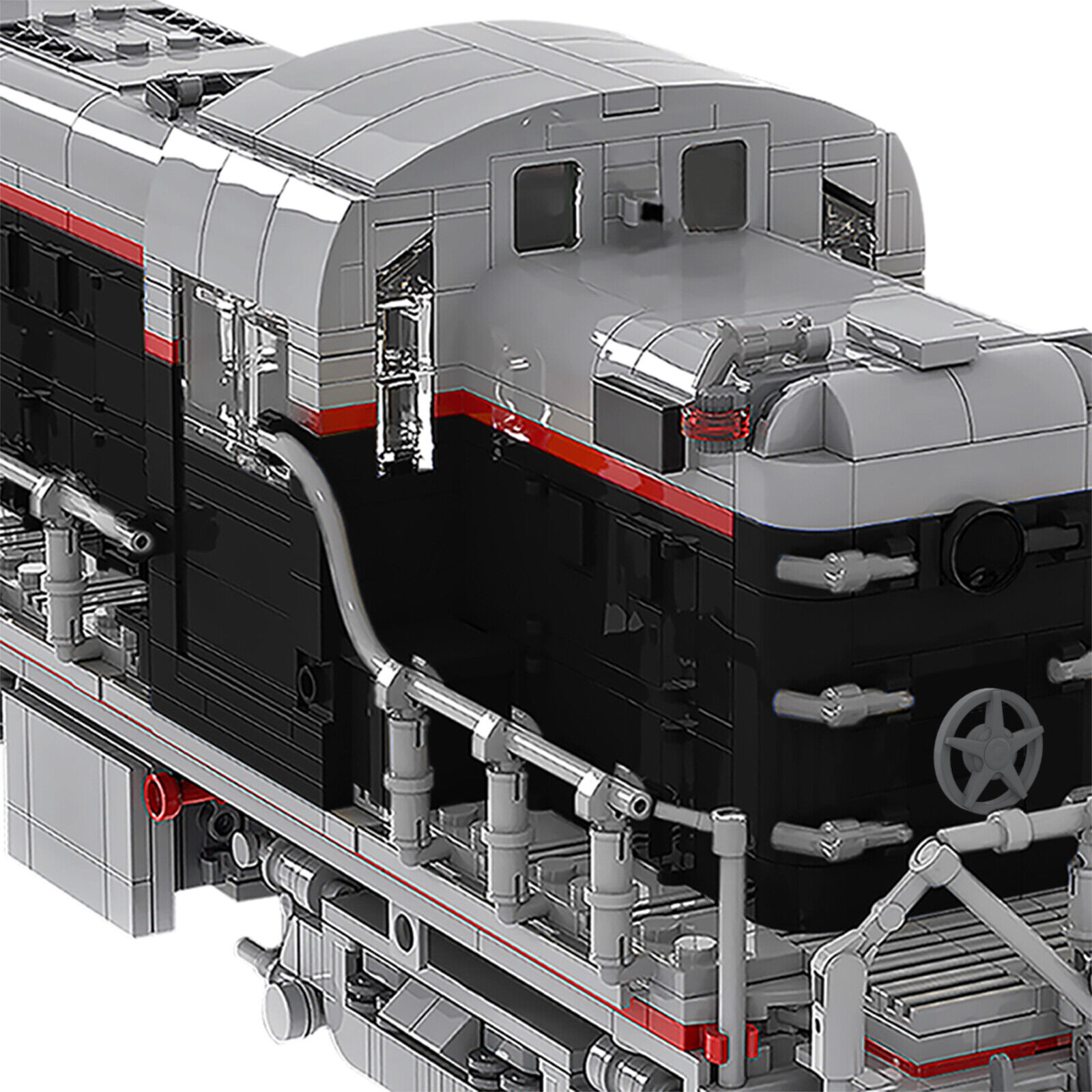 C5118Y01 Black Train 1:38 Scale with Highly Detailed Cab Interior 2272 Parts-ZITIANYOUBUILD