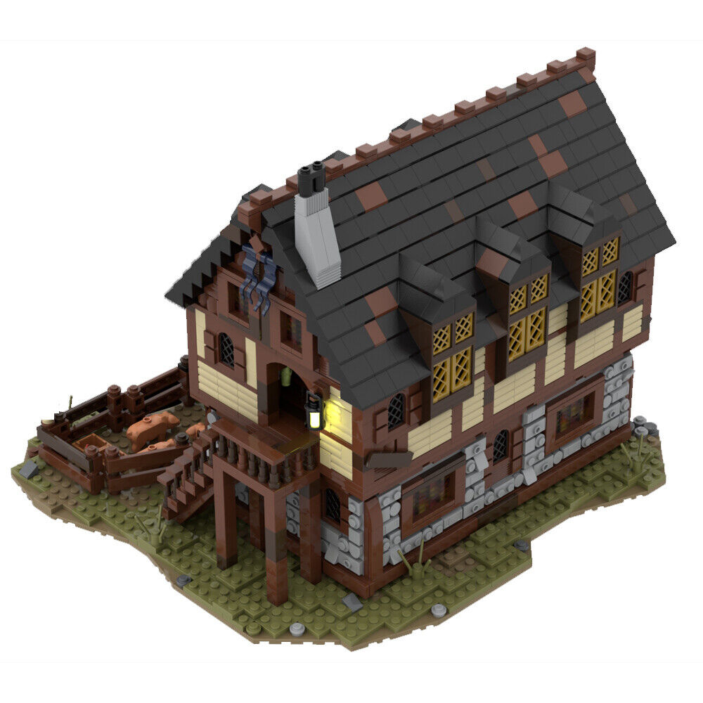 MOC-114686 Modular Building: Medieval House and Farm with Interior 3124 Parts-ZITIANYOUBUILD