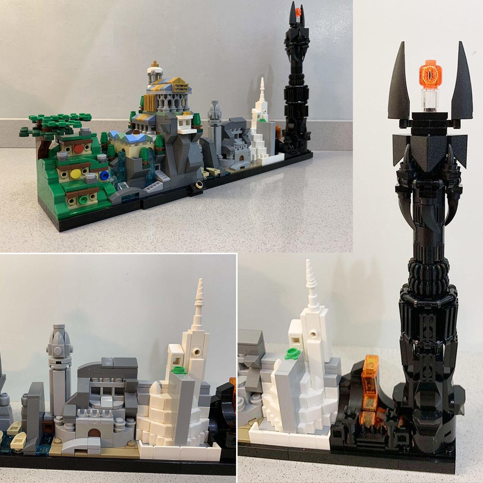 Custom MOC: C4364 L 0 R D 0f the R|ngs Skyline Architecture 728 Parts-ZITIANYOUBUILD