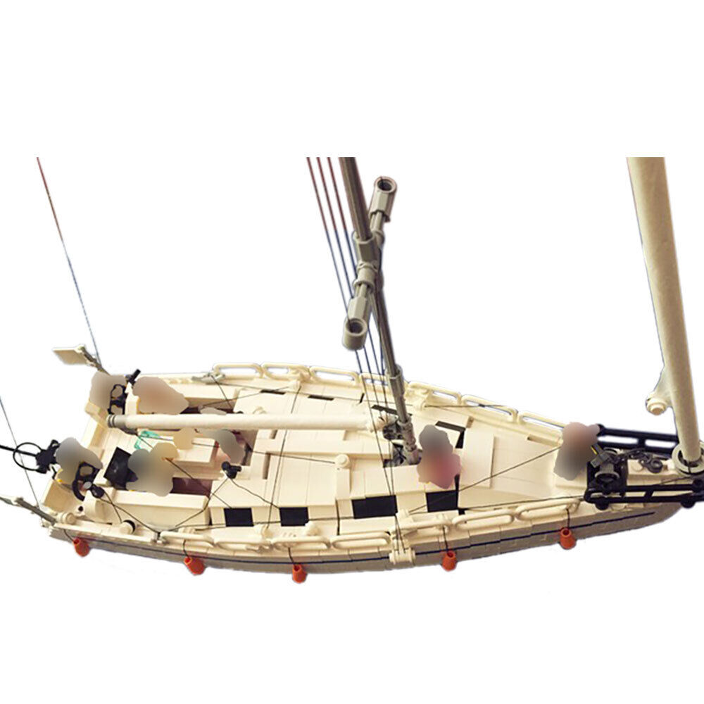 YOUFOY White Sailboat Model minifig scale Building Toys Set 712 Pieces MOC-ZITIANYOUBUILD