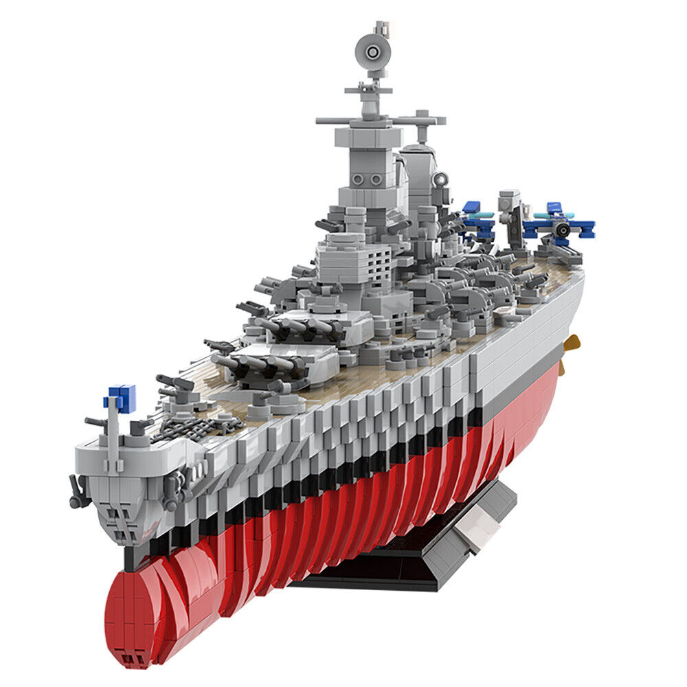 Custom MOC: C5623 Battleship Ship Model with Display Stand 3323 Parts-ZITIANYOUBUILD