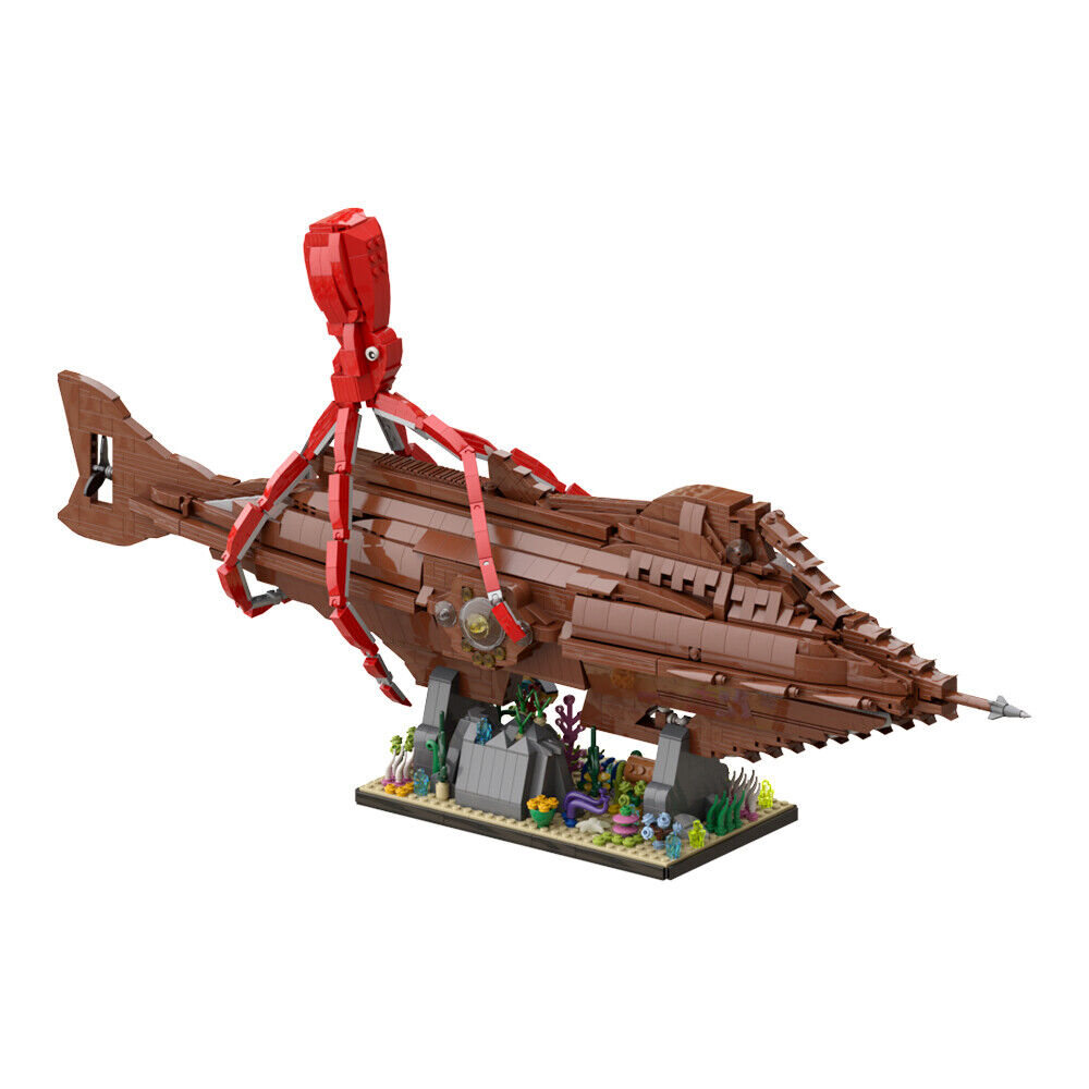 Custom MOC: C9030 N_a-u-t-i-l-u-s Submarine with Red Octopus 2282 Parts-ZITIANYOUBUILD