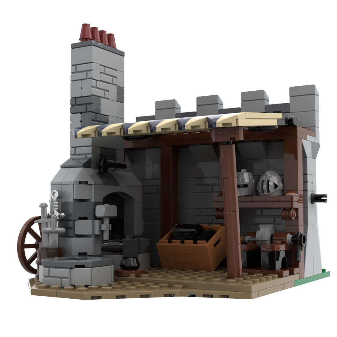 Custom MOC-83224 Medieval Modular Blacksmith 306 Parts Kids Gift for Christmas-ZITIANYOUBUILD