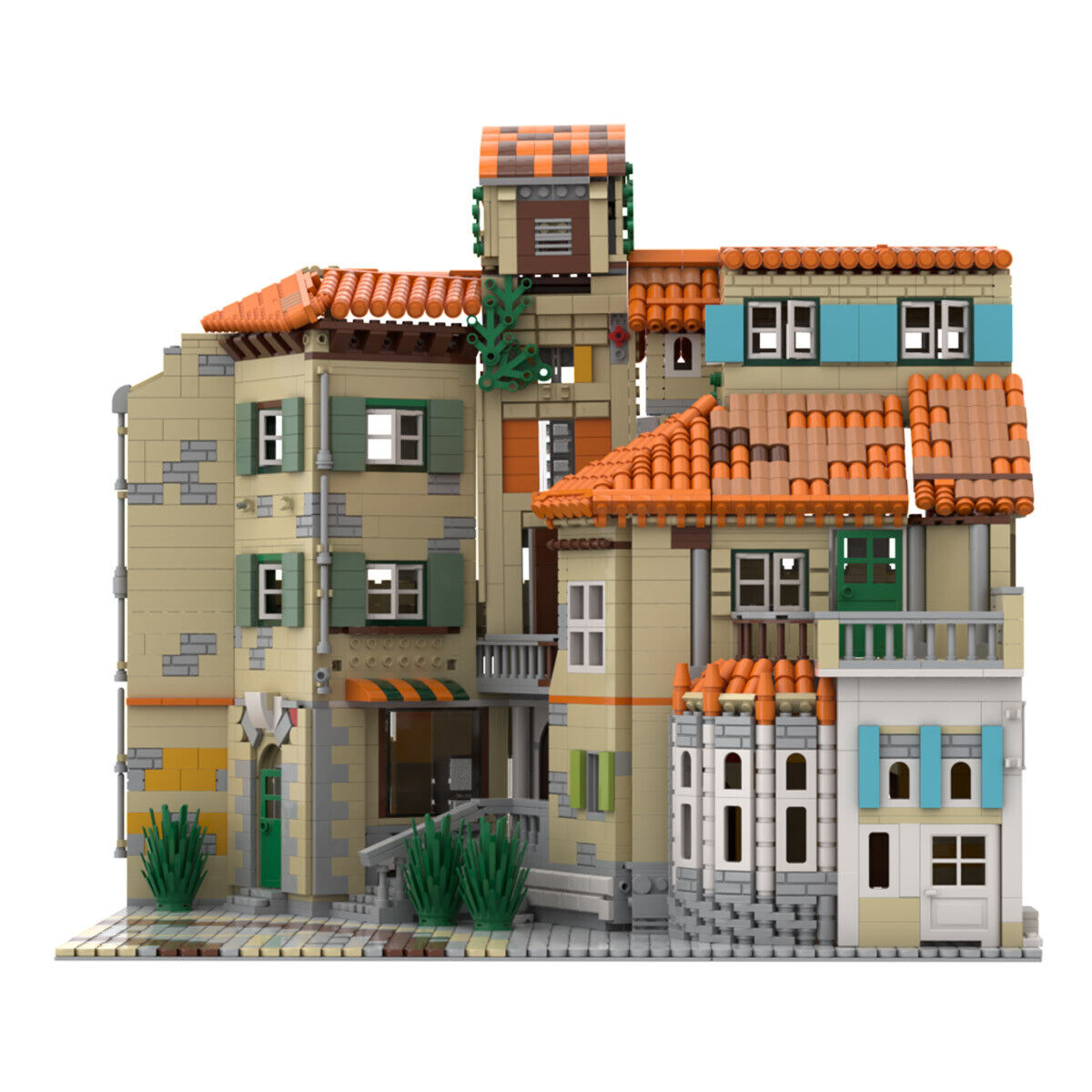 Custom MOC: C4578 Corner Building Mansion Modular Buildings 3365 Parts-ZITIANYOUBUILD