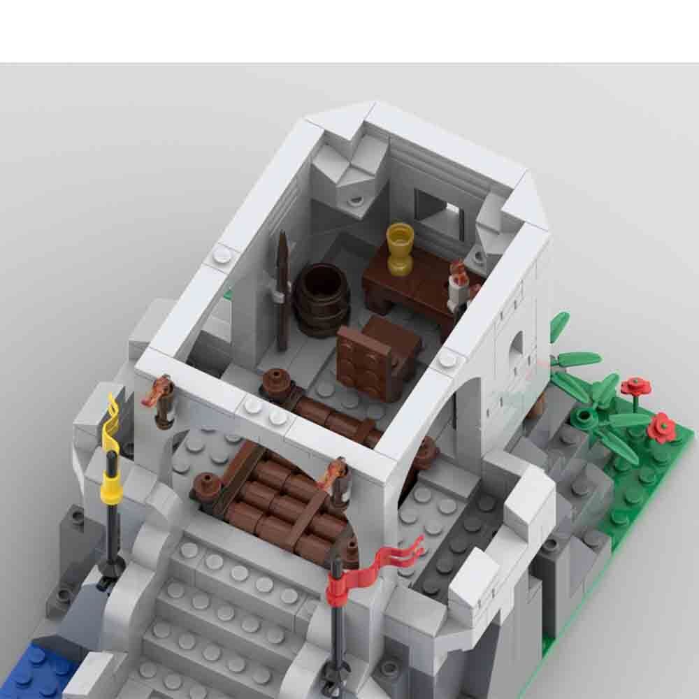 MOC-113035 A Medieval Tower Castle Model with a Bridge Modular Buiding 668 Parts-ZITIANYOUBUILD