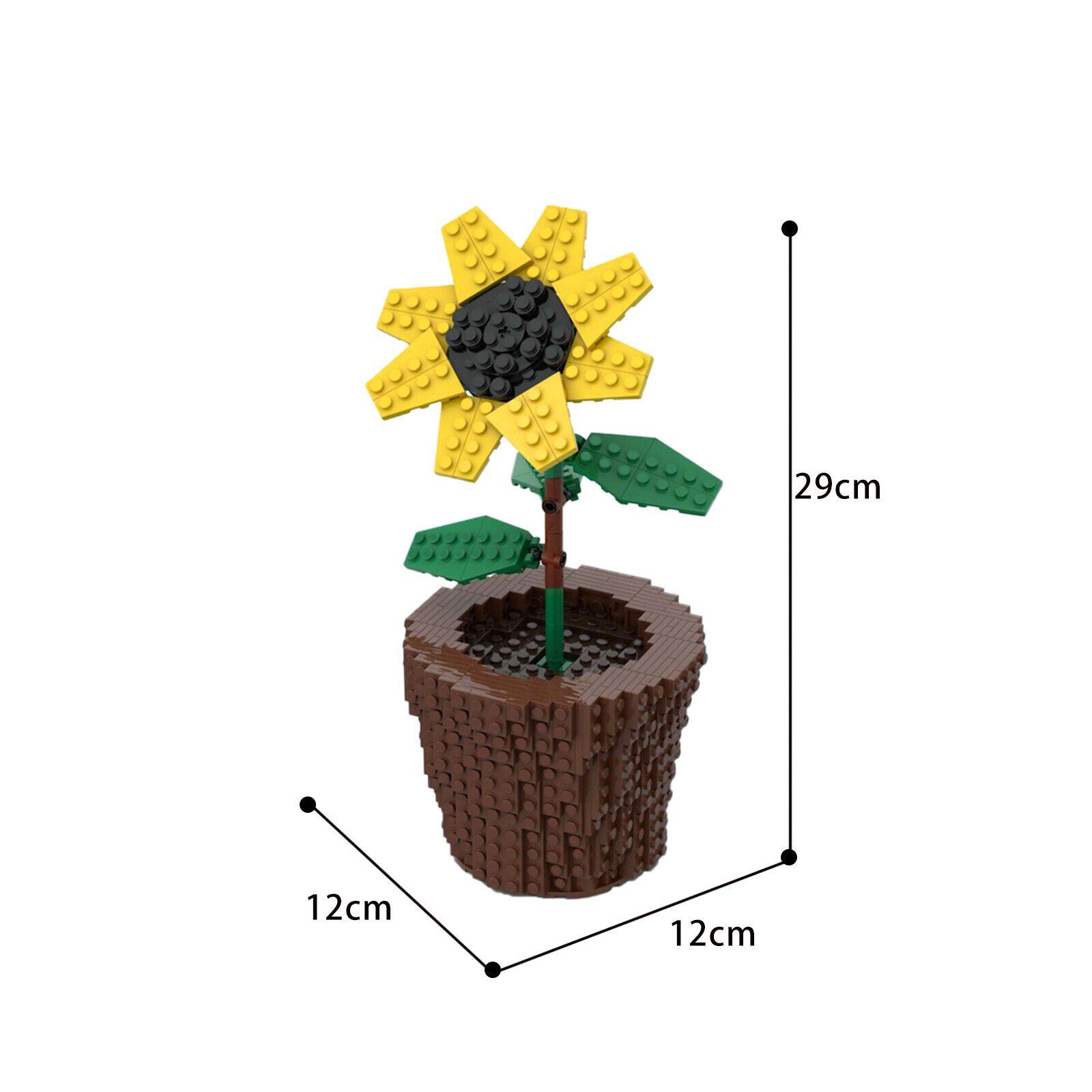 C5998 The Brick-built Sunflower Bonsai for Decoration 631 Parts Free Shipping-ZITIANYOUBUILD