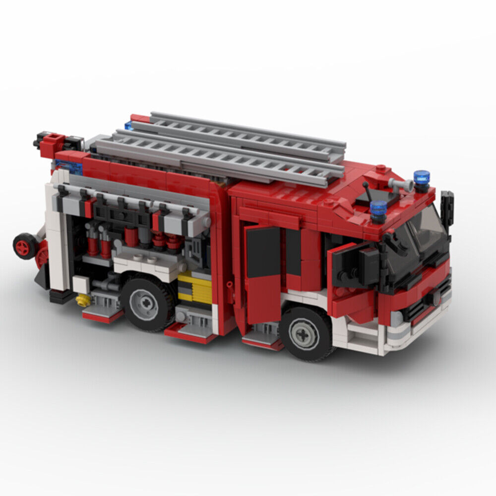 MOC-137461 Functional and Playable Fire Truck Rescue Vehicle 1019 Parts-ZITIANYOUBUILD