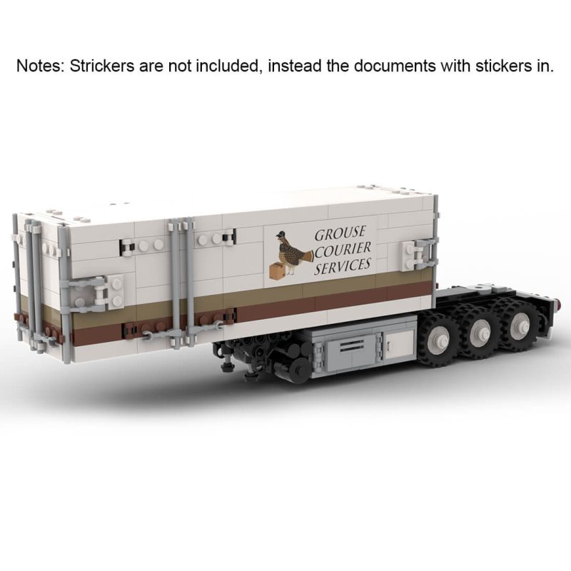 Custom MOC-115636 B-Double Dryvan Trailerse with Truck Model(1209PCS��