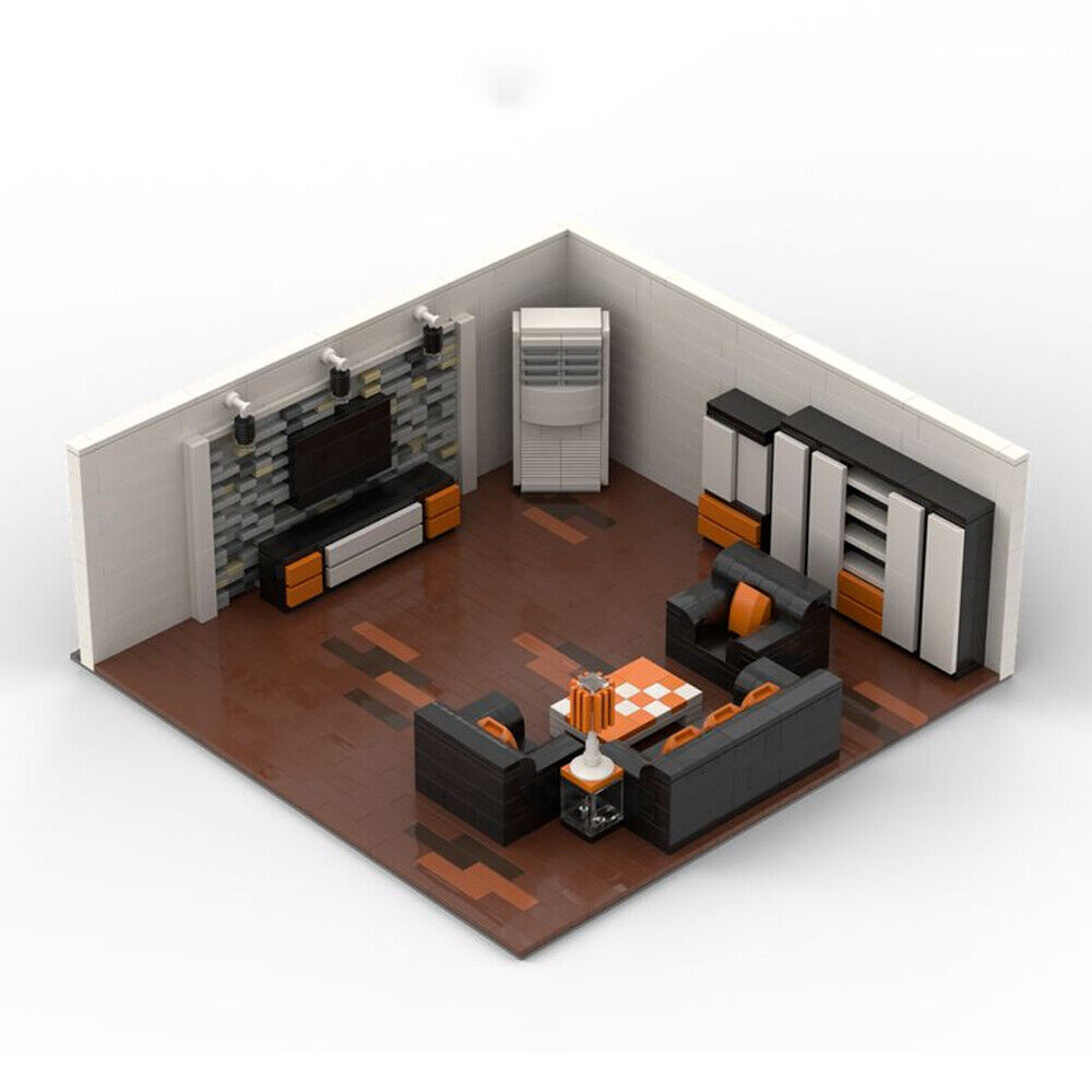 MOC-25770 Living Room Small Inner Room with Details Building Toys Set 1051 Parts-ZITIANYOUBUILD
