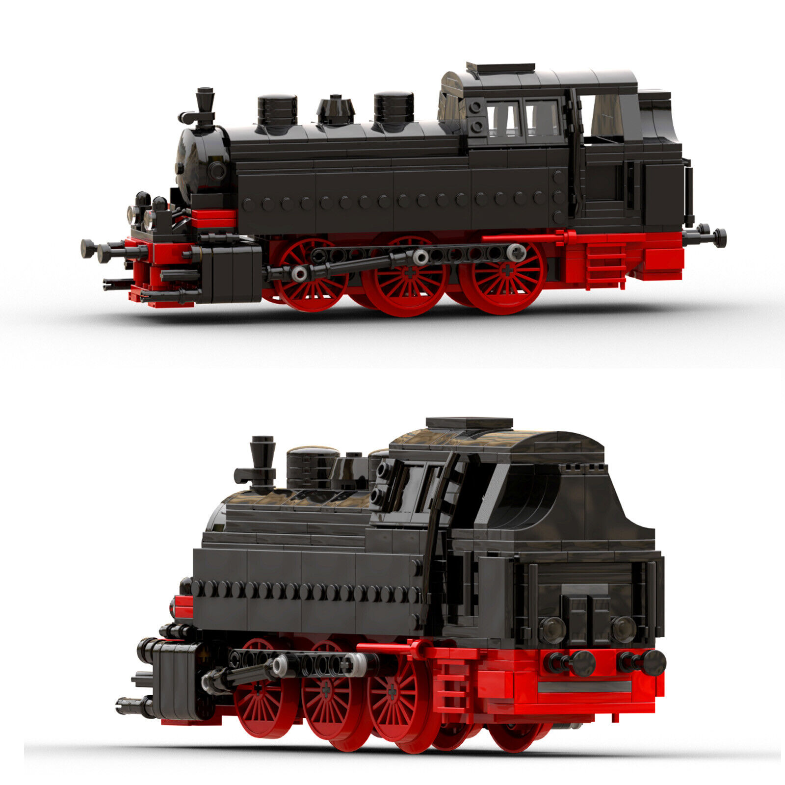 Custom MOC: C7374 BR 80 Steam Engine Vintage Train Collections 372 Parts-ZITIANYOUBUILD