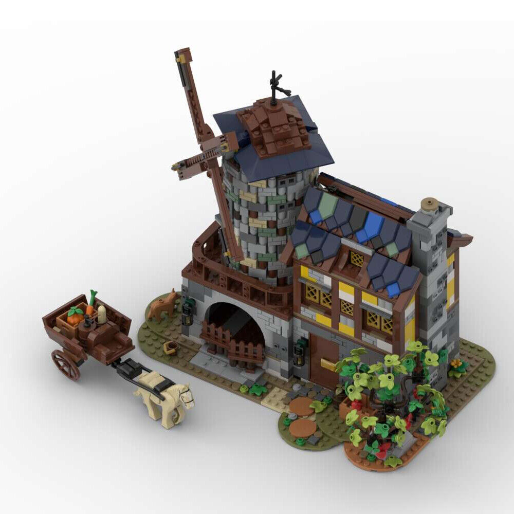 MOC-131416 Motorized Windmill with Power Functions Medieval Building 1675 Parts-ZITIANYOUBUILD