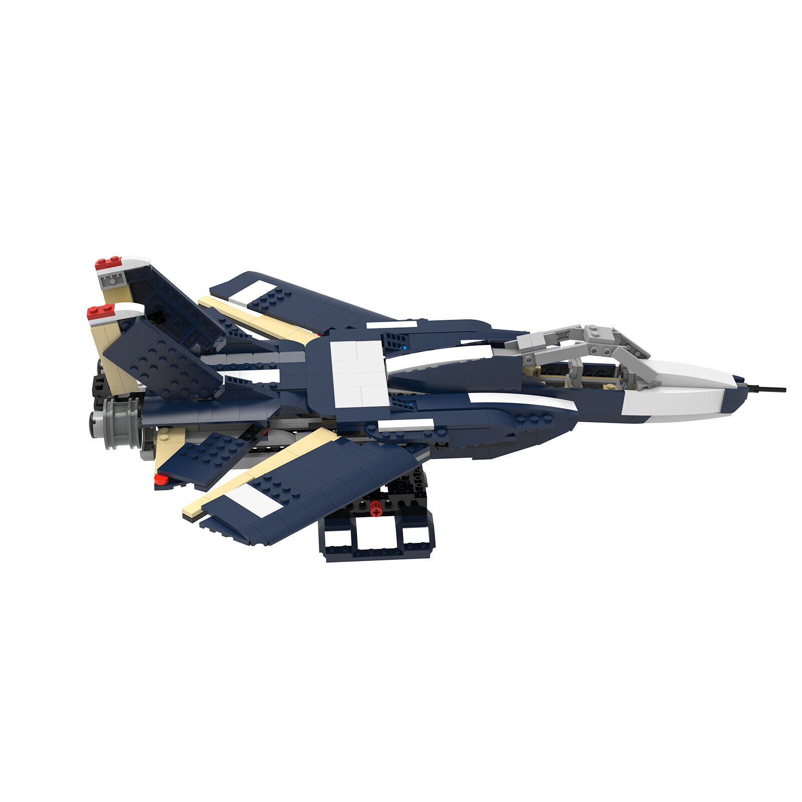 C6381 Carrier Fighter Aircraft with Retractable Wheels and Wings 1471 Parts-ZITIANYOUBUILD