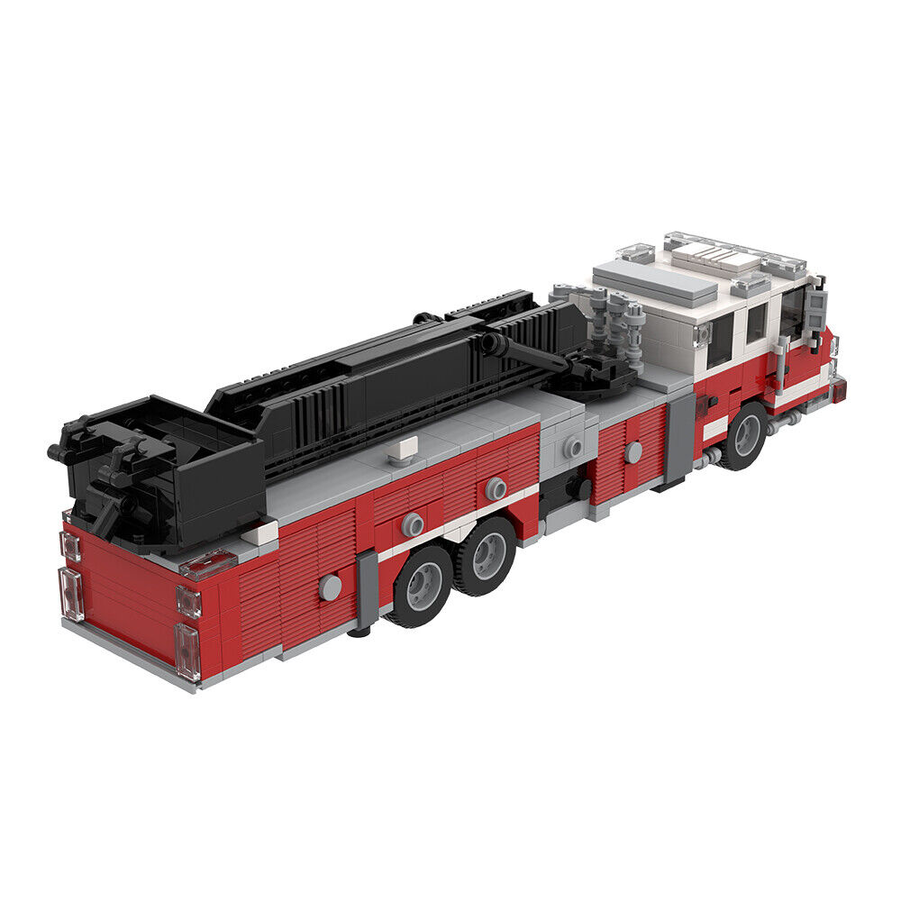 MOC-162727 Fire Truck Mid-Mount Aerial Platform Model 1:35 Scale 886 Parts-ZITIANYOUBUILD