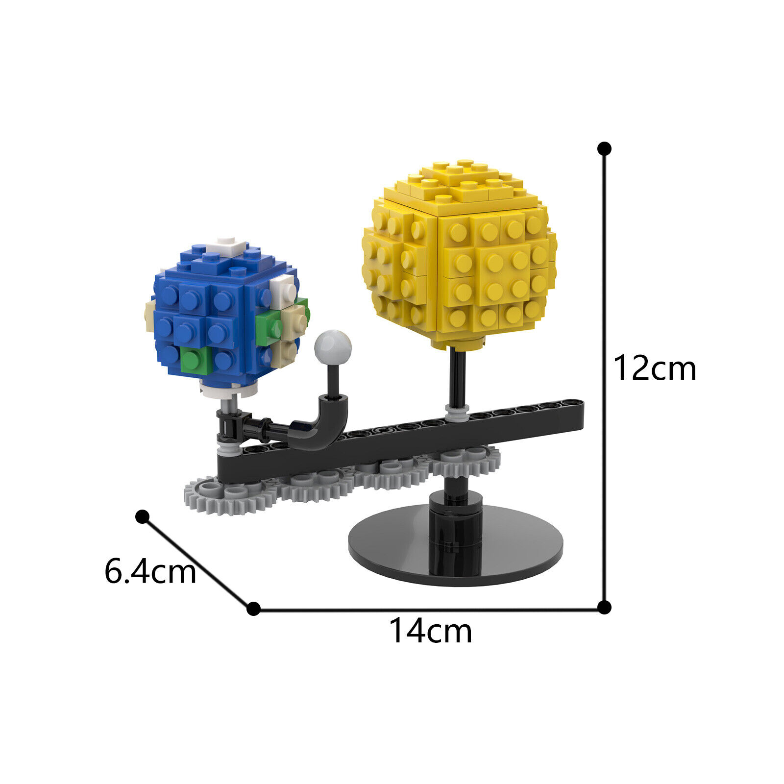 Custom MOC: C7054 Mini Earth and Sun Model Creative Toys 101 Parts-ZITIANYOUBUILD