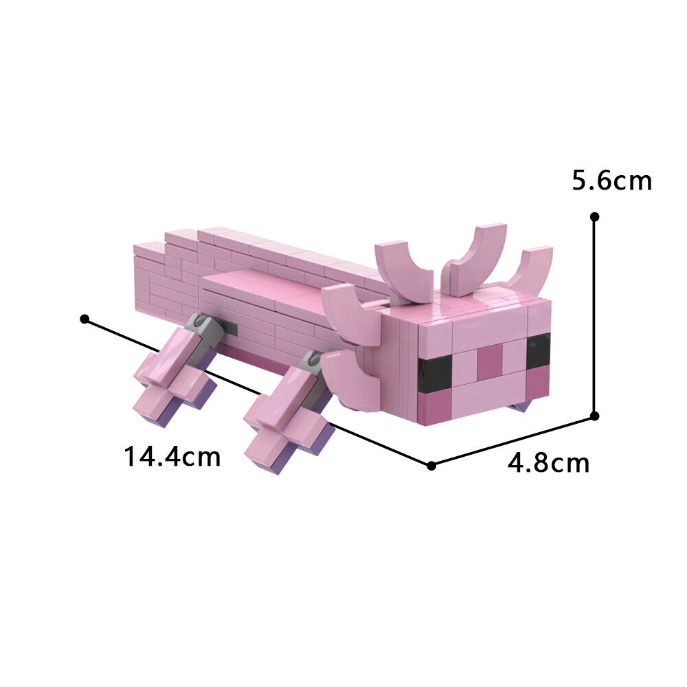 Custom MOC: C7905 Axolotl Pink Salamander Model 153 Parts Gift for Christmas-ZITIANYOUBUILD