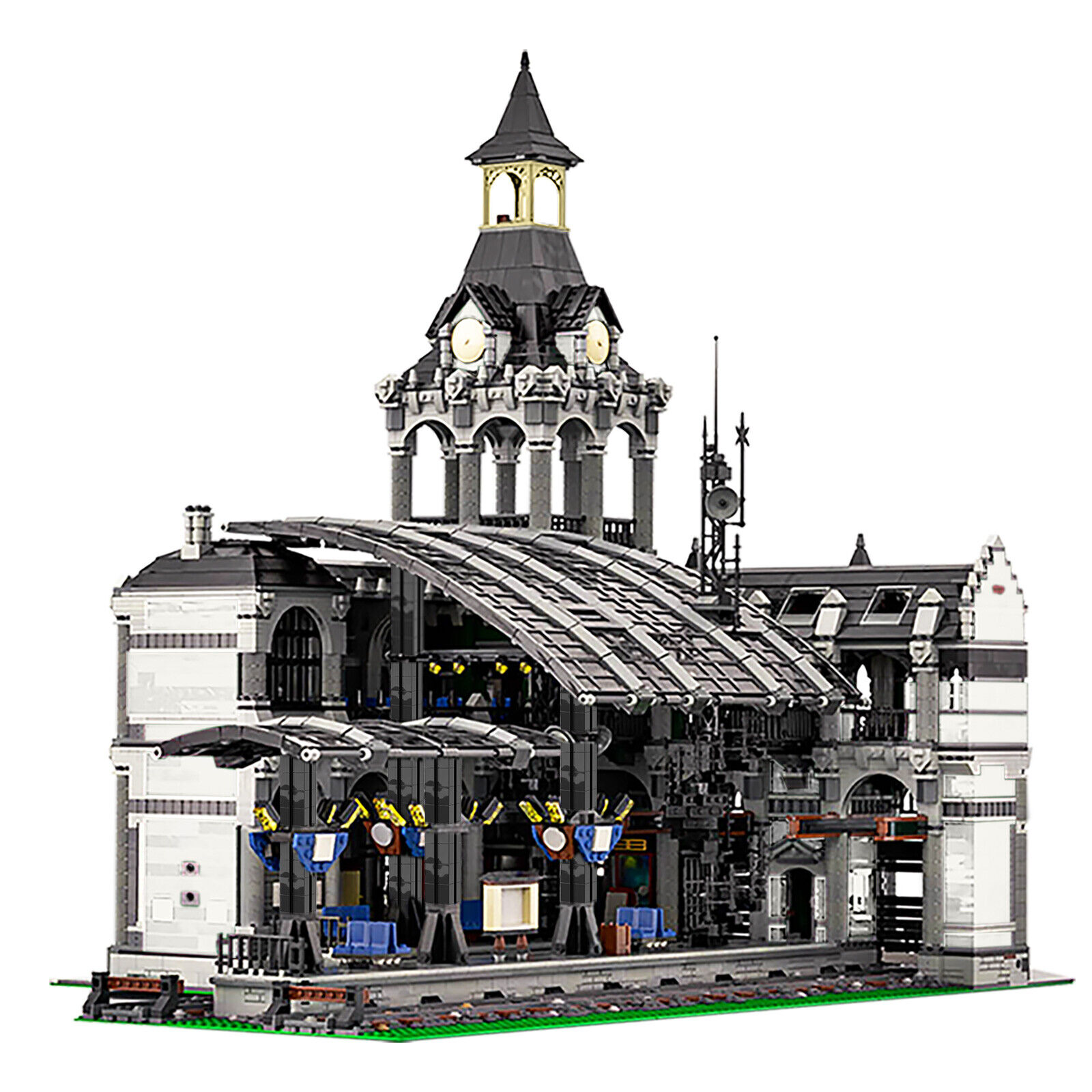C4641 Old Modular Train Station with Interior White Version 12698 Parts-ZITIANYOUBUILD