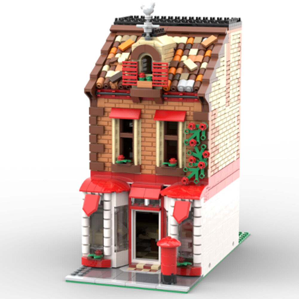MOC-157391 Village Post Office Modular Building with Flat / Apartment 1811 Parts-ZITIANYOUBUILD