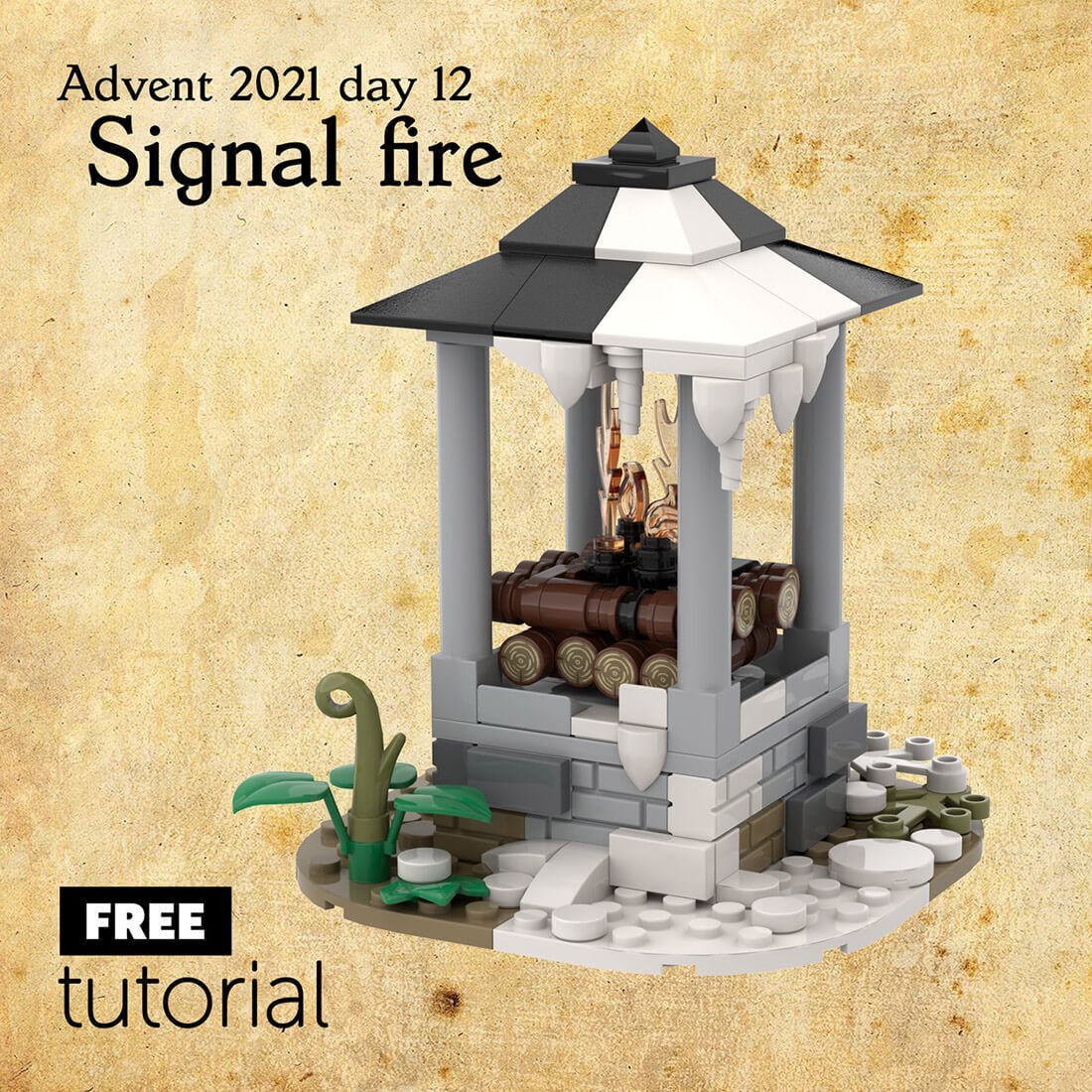 Custom MOC-96361 Medieval Signal Fire 166 Parts Toys Gift for Christmas-ZITIANYOUBUILD