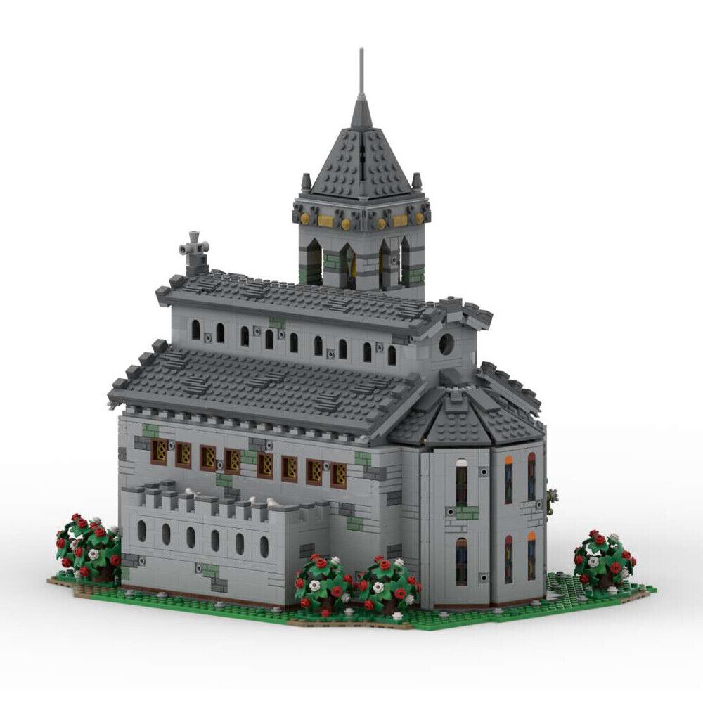 MOC-148070 Medieval Cathedral Model with Tower Clock Modular Building 2832 Parts-ZITIANYOUBUILD