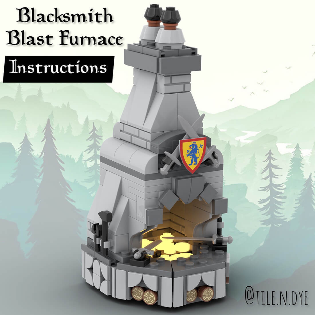 Custom MOC-115955 Medieval Blacksmith Blast Furnace 239 Parts for Christmas-ZITIANYOUBUILD