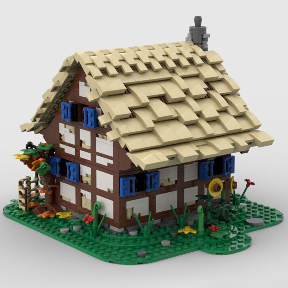 MOC-155545 Medieval Village House with Fireplace Dining Table, Closet 2862 Parts-ZITIANYOUBUILD