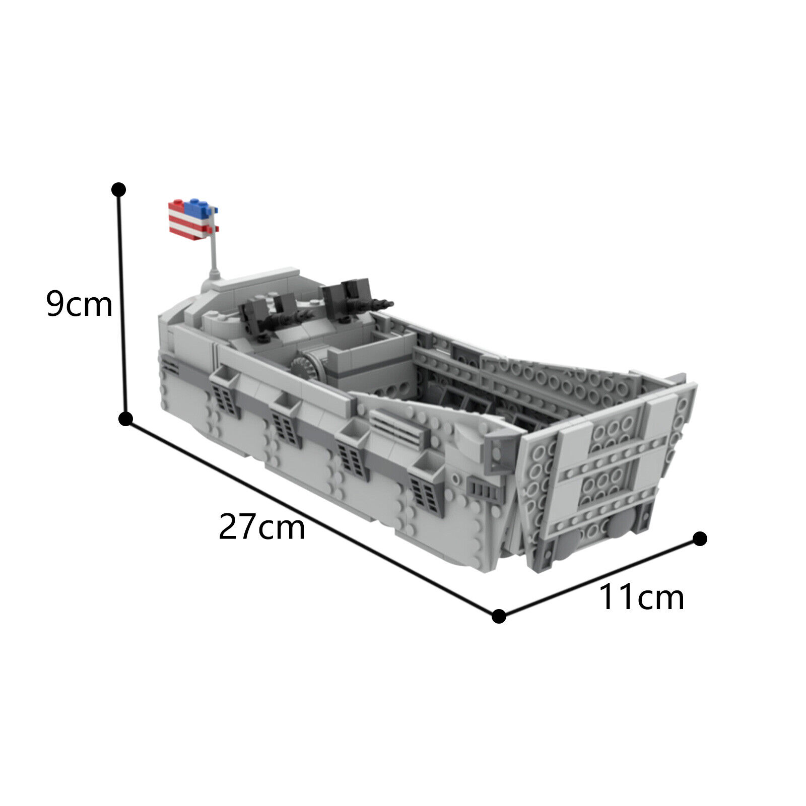 C6849 D-Day WWII Landing Craft "Higgins Boat" 590 Parts & Building Toys-ZITIANYOUBUILD