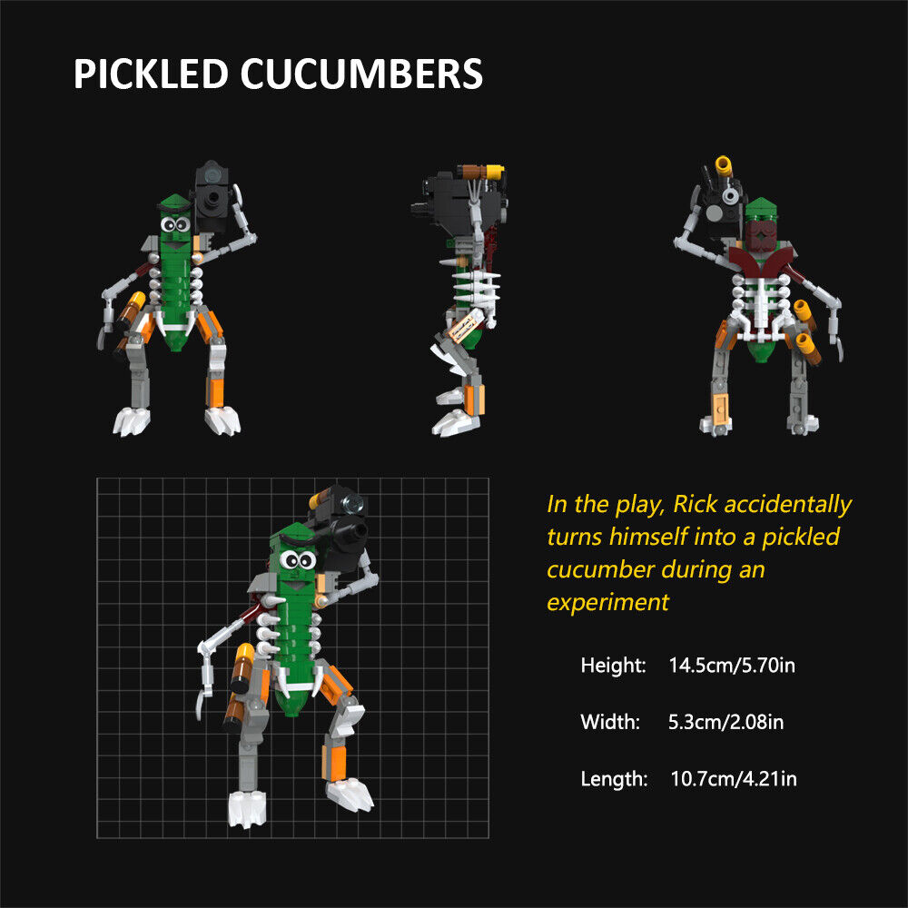 Custom MOC: C7636 Pickled Cucumbers Mr. Pickles Model 157 Parts for Kids-ZITIANYOUBUILD