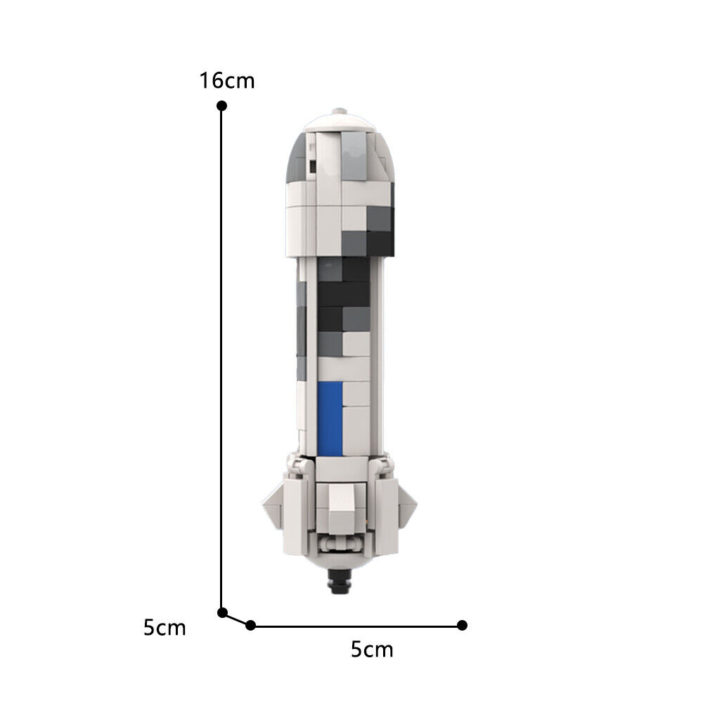 C9201 Suborbital Manned Rocket Model from Retrievable Rocket System 190 Parts-ZITIANYOUBUILD