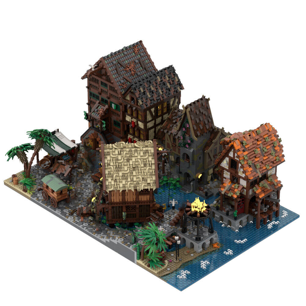 MOC-142279 Medieval Town Expansion: Port Sauvage: A Merchant's Tale 15725 Parts-ZITIANYOUBUILD